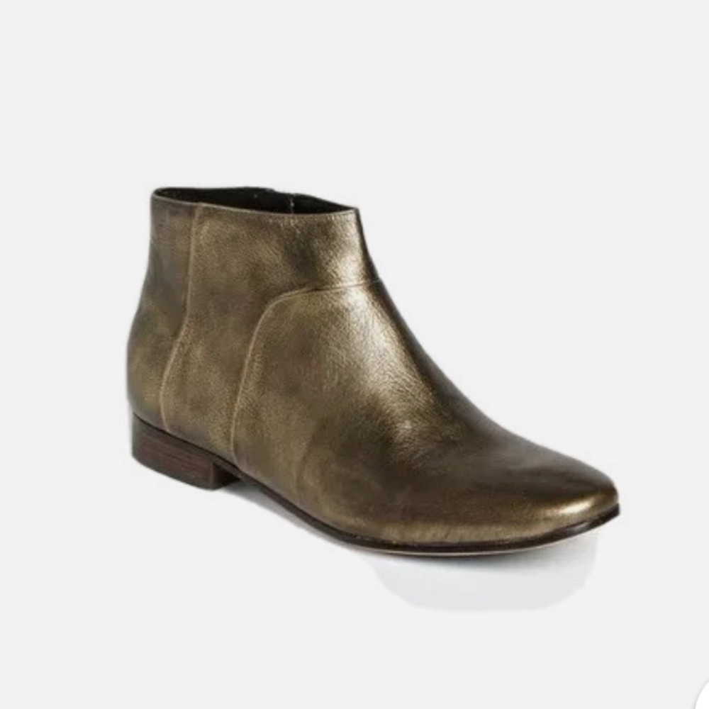 Cole Haan Allen Bootie Black Gold Metallic Zip Boot